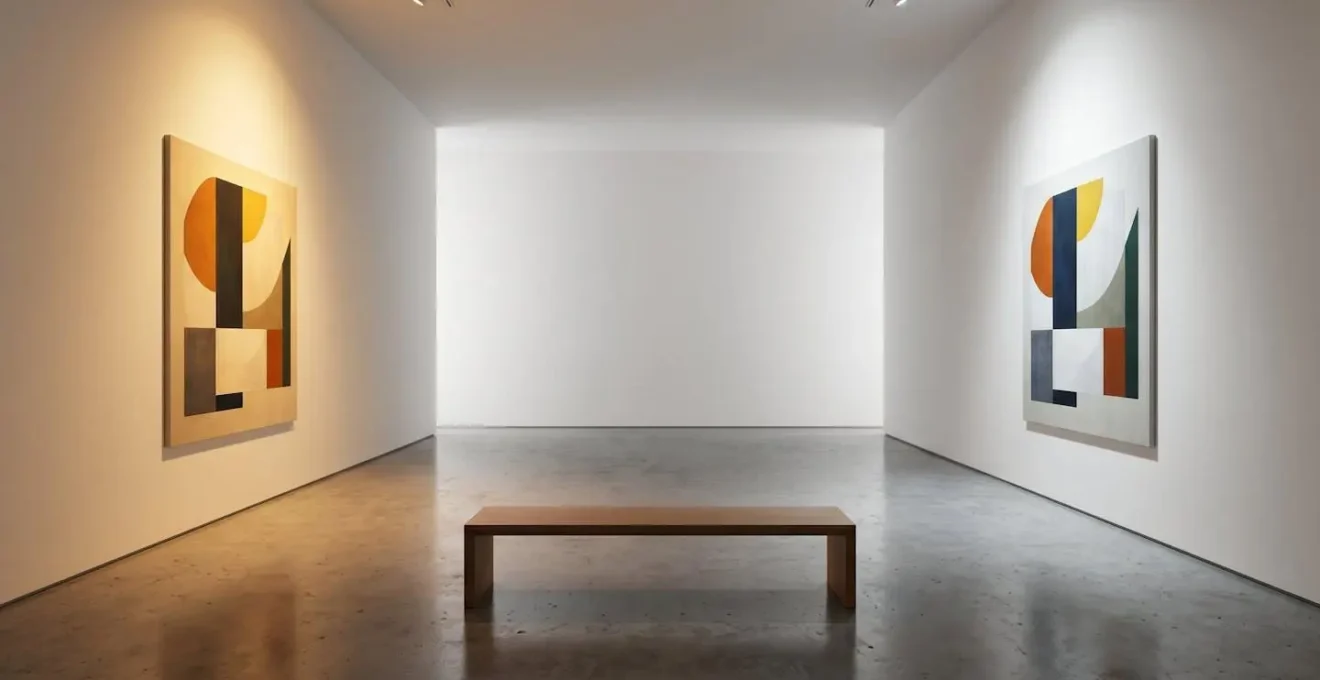 Gallery lighting comparison showing how different Kelvin temperatures transform the emotional atmosphere of artwork